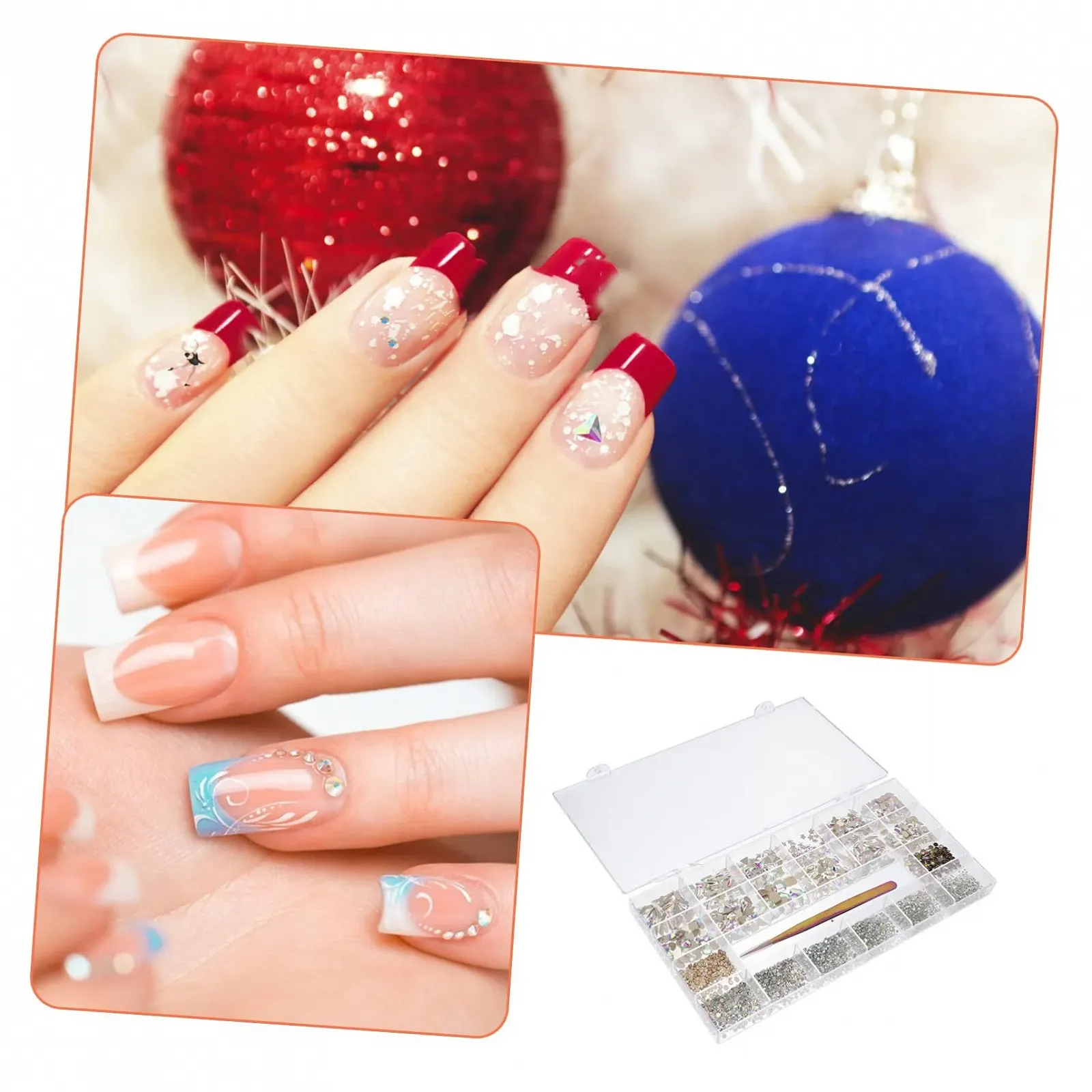 Стразы для ногтей в коробке, акриловые аксессуары для ногтей, 3D украшения, фото №9