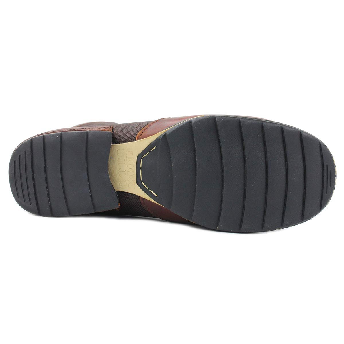 Мужские Ботинки OSSTONE Мото Мода Шнуровка Кожа Chukka Повседневная обувь OS-5008-2 Красно-Коричневый, фото №5