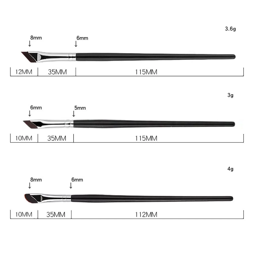 Набір пензлів для підводки FSSTUD, вигнутий, 6 штук, фото №3