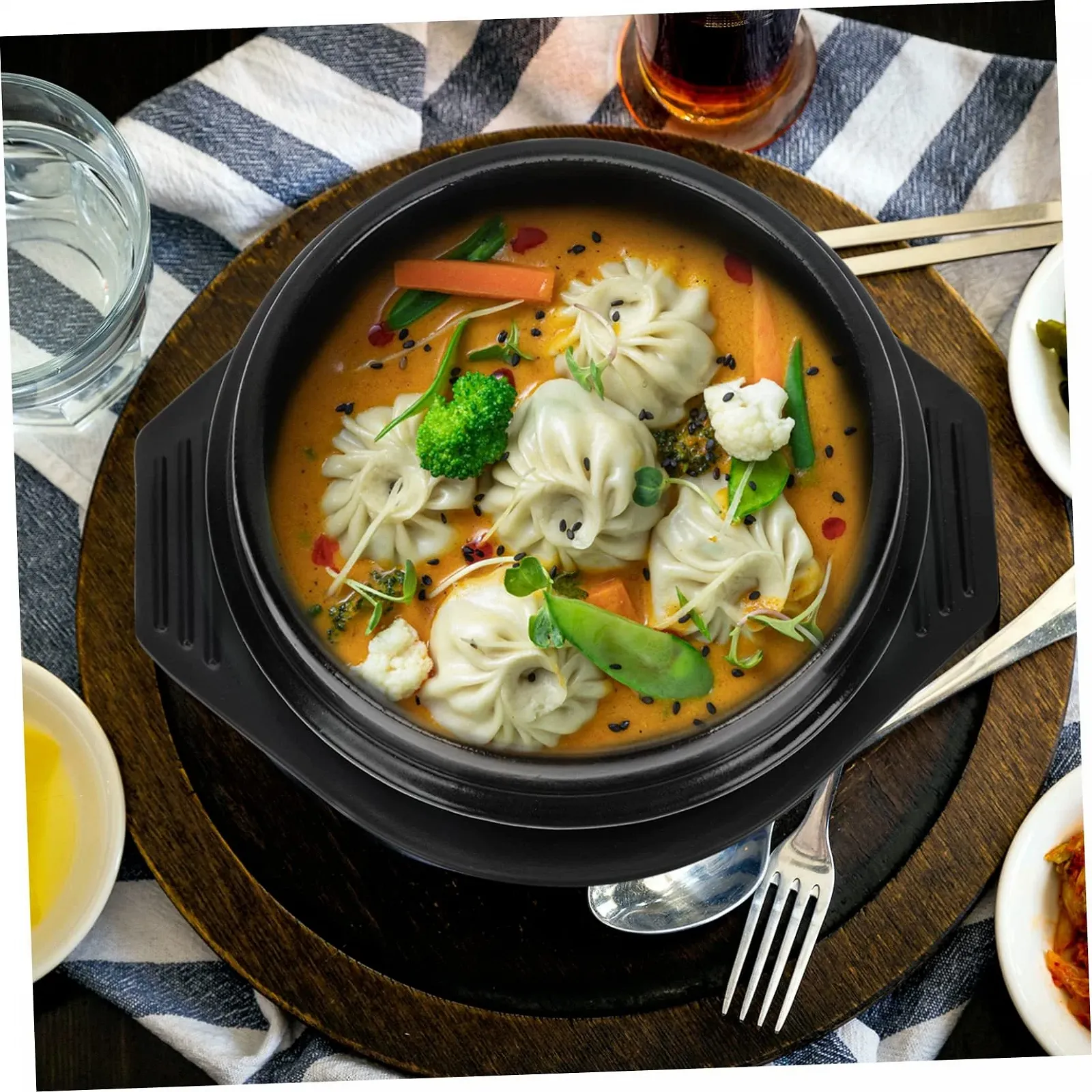 Горшок Ciieeo для бибимбапа керамический с подносом и ложкой 1100 мл термостойкий, фото №5 Горшок Ciieeo для бибимбапа керамический с подносом и ложкой 1100 мл термостойкий, фото №5