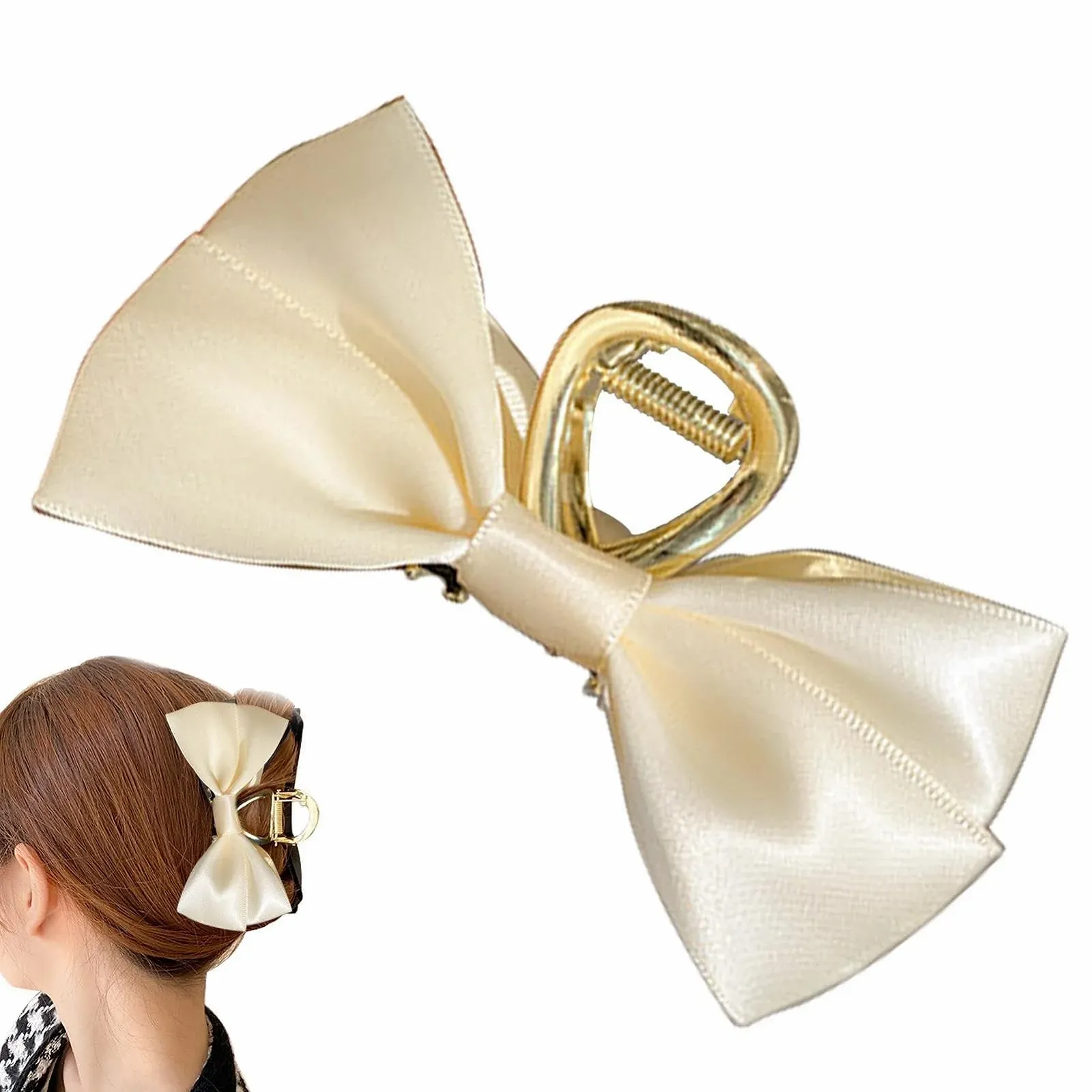 Шпилька для волосся Бант, великий атласний бант, фото №1 Шпилька для волосся Бант, великий атласний бант, фото №1