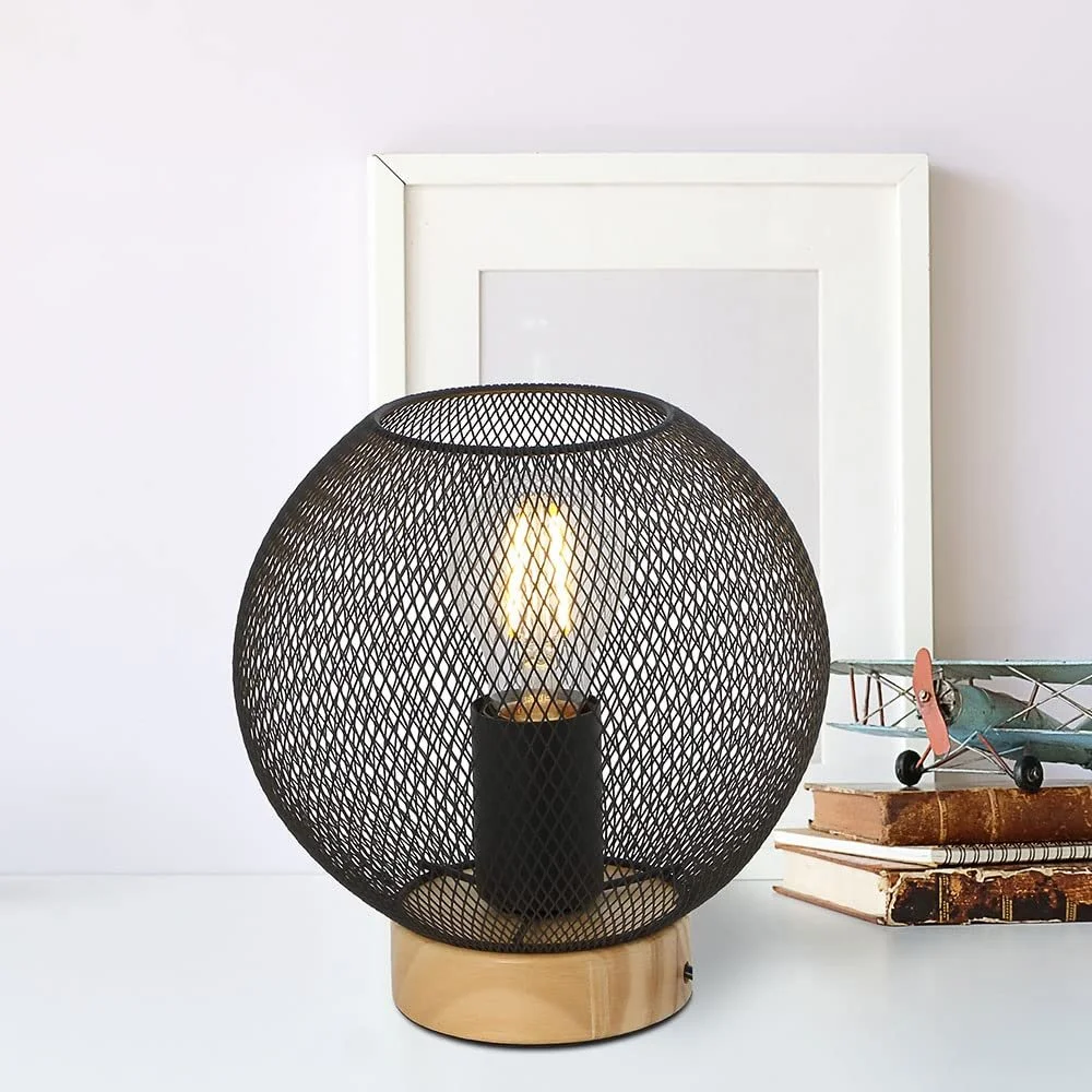Настольная лампа Globo Industrial Metal Mesh LED 20 см Black, фото №5