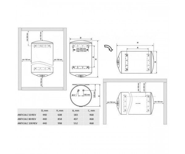 Водонагрівач бойлер електричний накопичувальний Tesy Anticalc REV 100, фото №4 Водонагрівач бойлер електричний накопичувальний Tesy Anticalc REV 100, фото №4