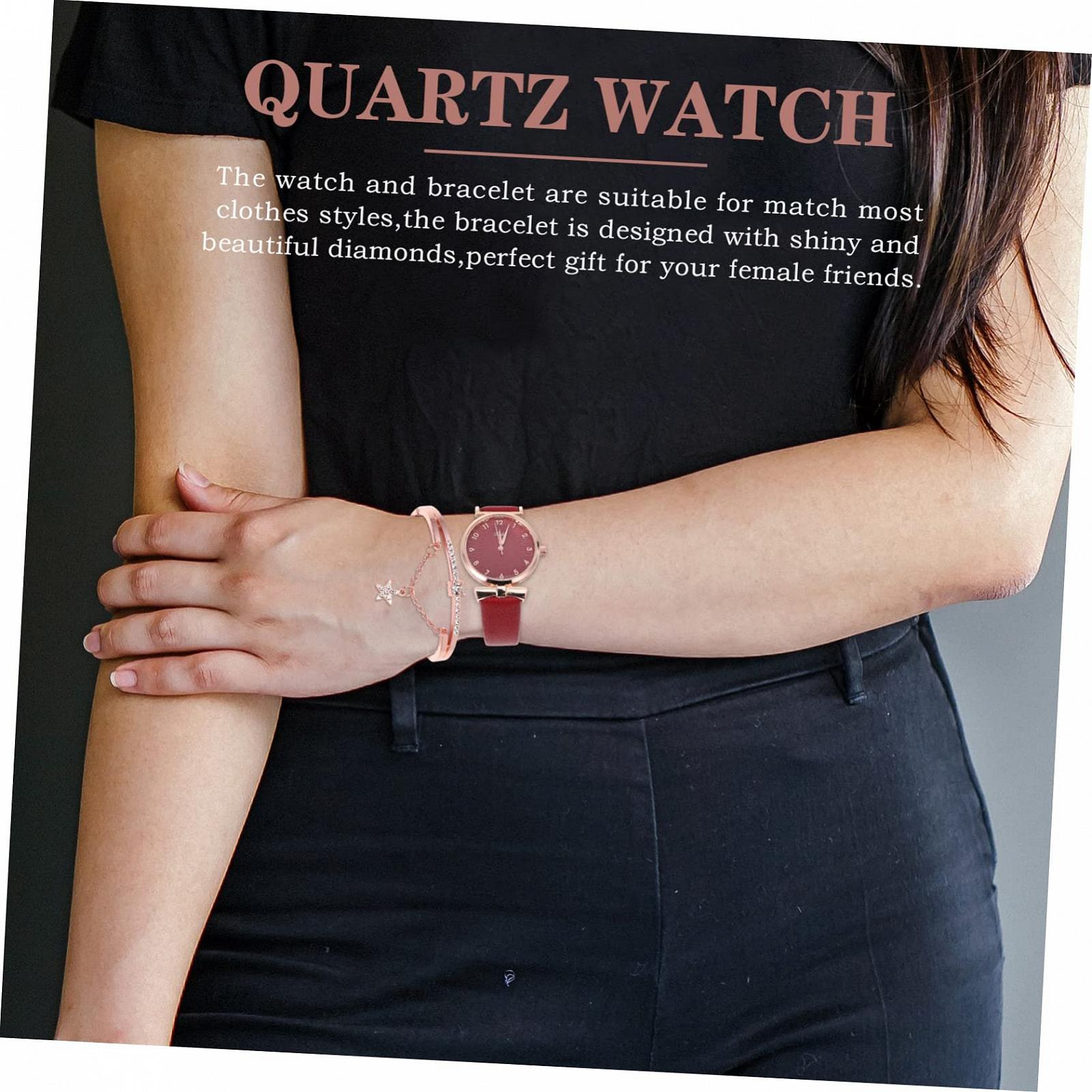 Кварцовий годинник Healvian Набір браслетів Жіночий годинник Білий, фото №9