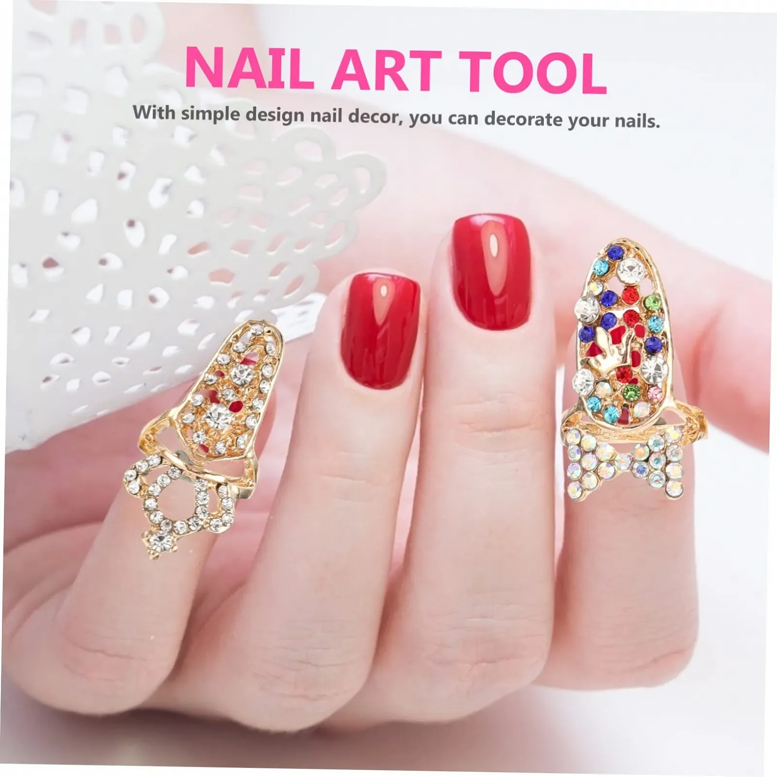 Набор страз для ногтей WOONEKY 3 шт. Модные украшения для маникюра, драгоценные камни и подвески, 12 шт. x 3, фото №3