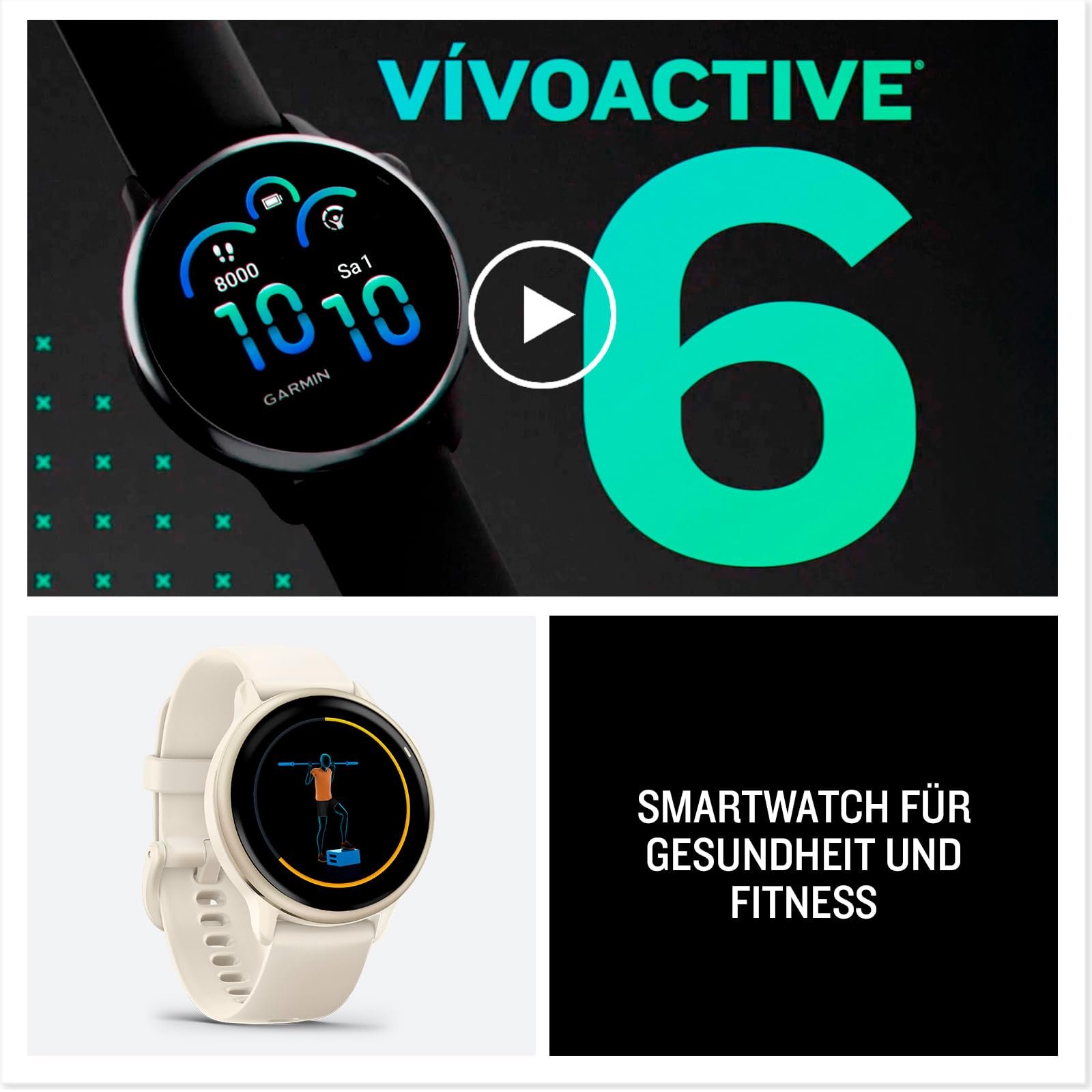 Фітнес смарт-годинник Garmin vívoactive 6 42 мм, 1.2-дюймовий сенсорний AMOLED-дисплей, до 11 днів автономної роботи, 80+ спортивних додатків, варіанти тренувань, функції здоров'я, смарт-сповіщення, GarminPay, фото №9