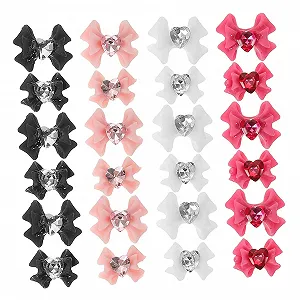 Подвеска для ногтей Beavorty Бантик 3D Стекло Кристалл Разноцветный, 200 шт - Фото 1