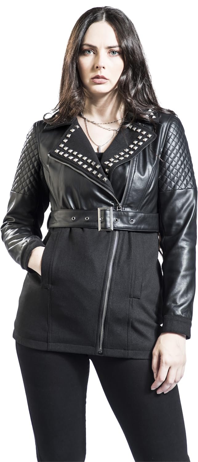 Куртка из искусственной кожи Black Premium by EMP Черный с заклепками, фото №3