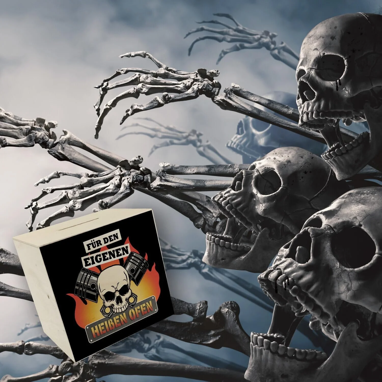 Скарбничка Дерев'яна For your own hot oven Череп та поршень, фото №6