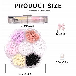 Підвіски для нігтів Bow Knot, різнокольорові, стрази, кришталеві synthetic.ua - Фото 1