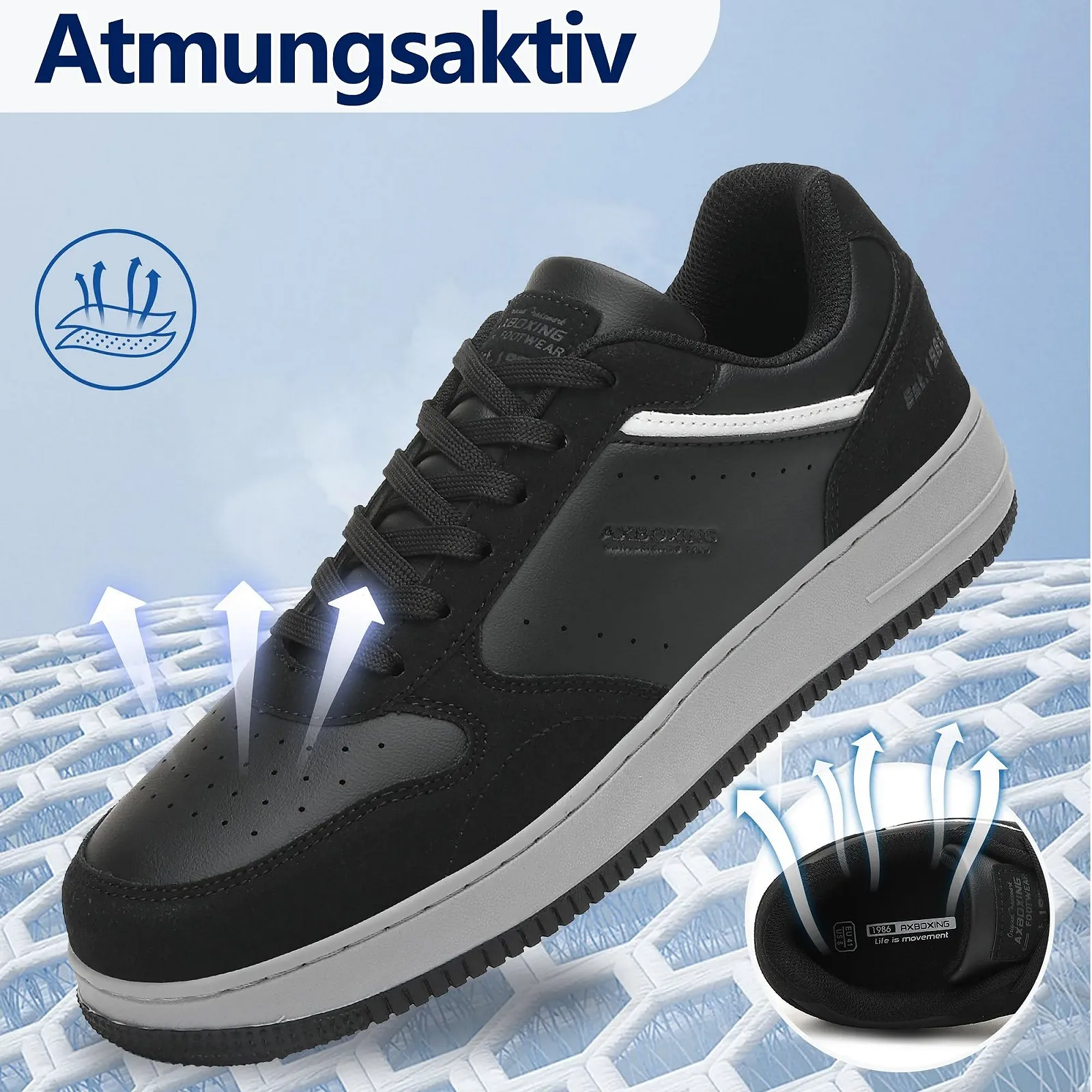 Кроссовки AX BOXING Мужские Модные Мужская Обувь Повседневная Обувь Дышащие Легкие Размер 41-46 EU, фото №3