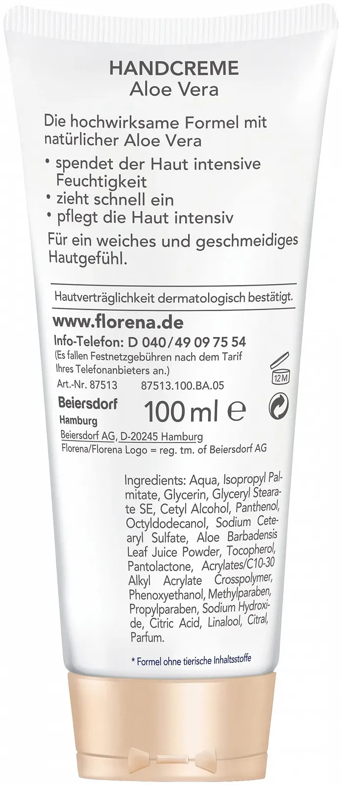 Крем для рук Florena Organic Aloe Vera 100 мл (2 шт), фото №1