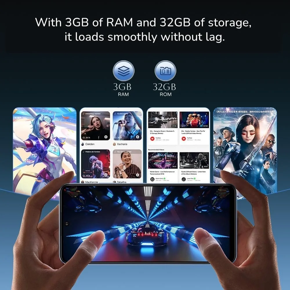 Смартфон JoyHandy Pova7Pro 4G 3/32GB 6.6" HD 5000mAh Dual SIM Темно-синий, фото №4