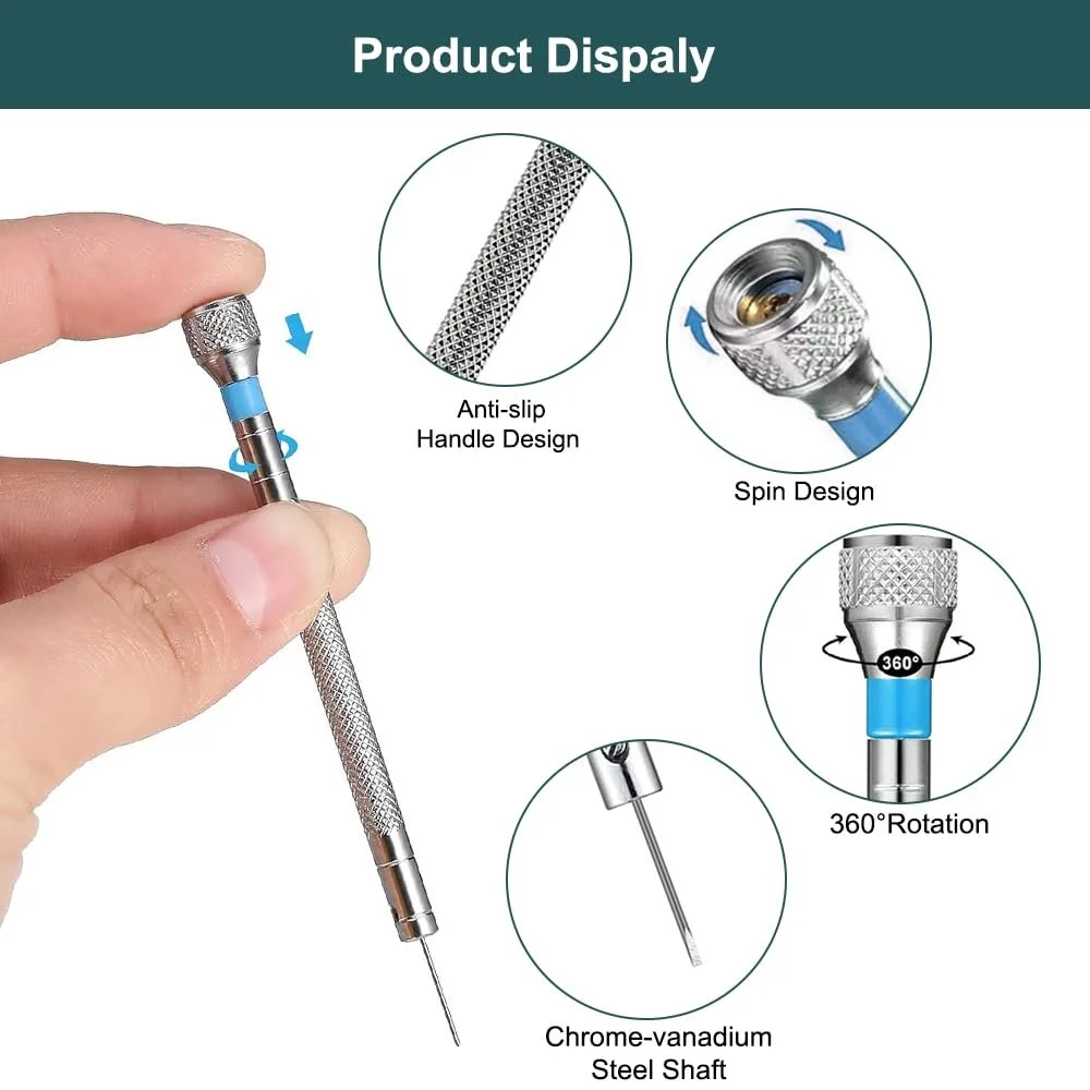 Набор Отверток Precision из 8 штук для часов с 2 пинцетами, Отвертки для ремонта очков 0.6/0.8/1.0/1.2/1.4/1.6 мм для часов очков ювелирных изделий, фото №3 Набор Отверток Precision из 8 штук для часов с 2 пинцетами, Отвертки для ремонта очков 0.6/0.8/1.0/1.2/1.4/1.6 мм для часов очков ювелирных изделий, фото №3
