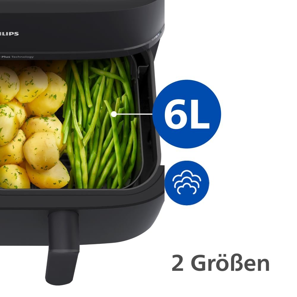 Мультипіч Philips 5000 Series NA550/00 з функцією пароварки 2 кошики 9 л (3 л+6 л) RapidAir Plus, фото №8 Мультипіч Philips 5000 Series NA550/00 з функцією пароварки 2 кошики 9 л (3 л+6 л) RapidAir Plus, фото №8