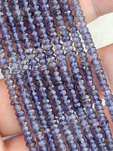 Бусины Иолит Натуральный, граненые рондели, 3.5 мм, нить длиной 33 см, драгоценные камни для ожерелья и браслета synthetic.ua - Фото 1