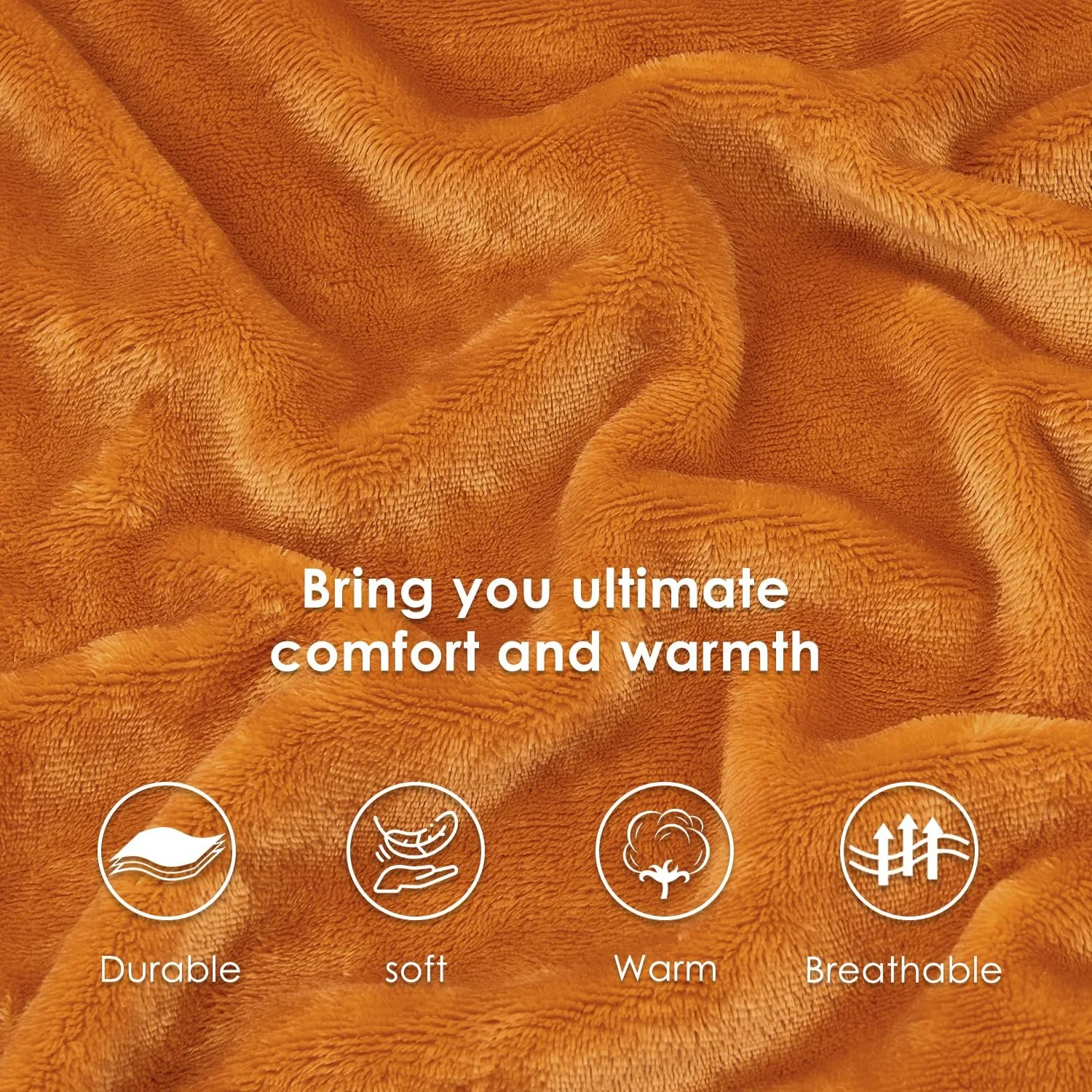 Покривало Sherpa SOCHOW Двостороння Помаранчевий 220 x 240 см, фото №6