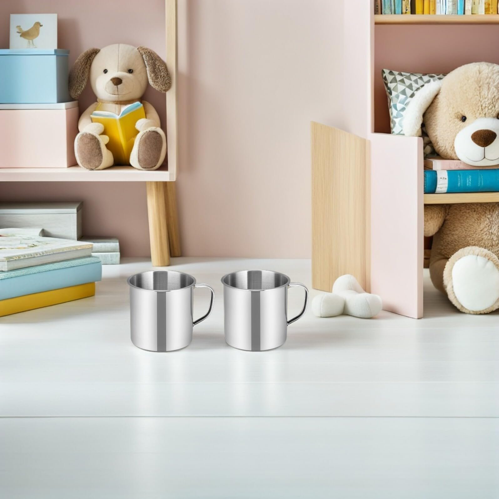 Набор из 6 стальных стаканов для воды, герметичные стаканы, идеально подходят для детского сада и школы, прочная конструкция, легко моются, идеально подходят для молока и воды, фото №4