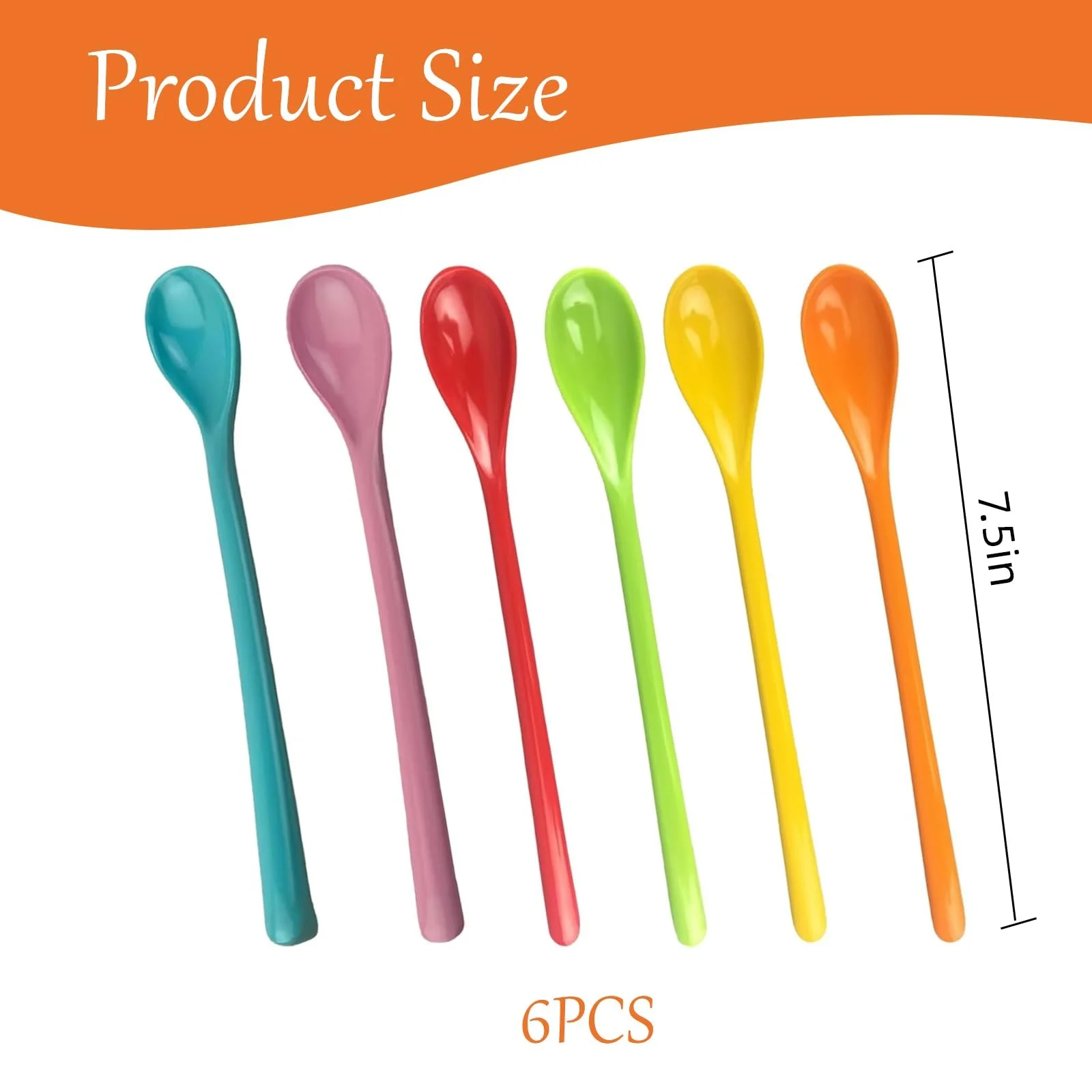 Набір 6 пластикових ложок Long для десертів, фото №2