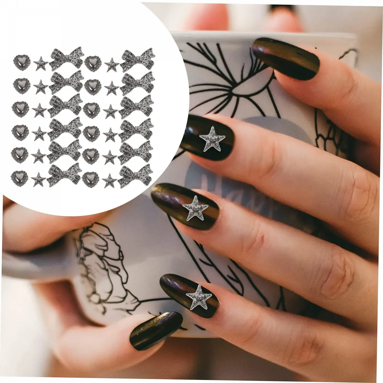 Прикраса для нігтів Серце FRCOLOR 60 шт., фото №6