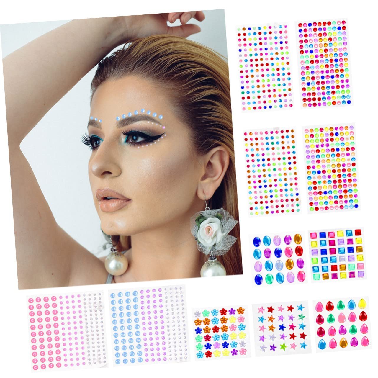 Акриловые бриллианты Наклейки со стразами FOMIYES 11 листов Самоклеящиеся Наклейки с драгоценностями Акриловые наклейки для открыток Альбомов для вырезок Свадебных украшений Подарочная упаковка Рождественские, фото №8