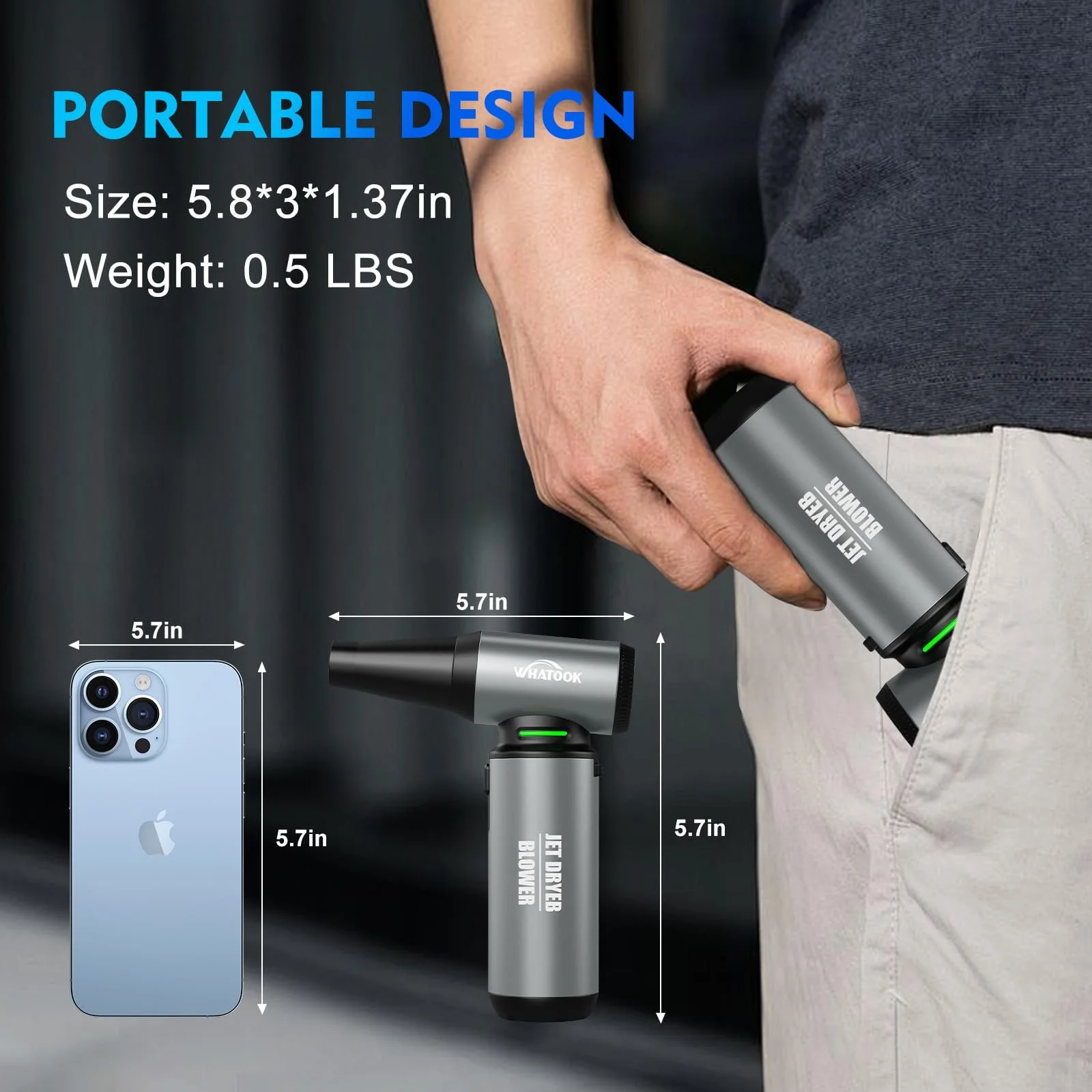 Электрический воздуходувка 200,000 rpm металлический 10000 mAh, фото №5 Электрический воздуходувка 200,000 rpm металлический 10000 mAh, фото №5