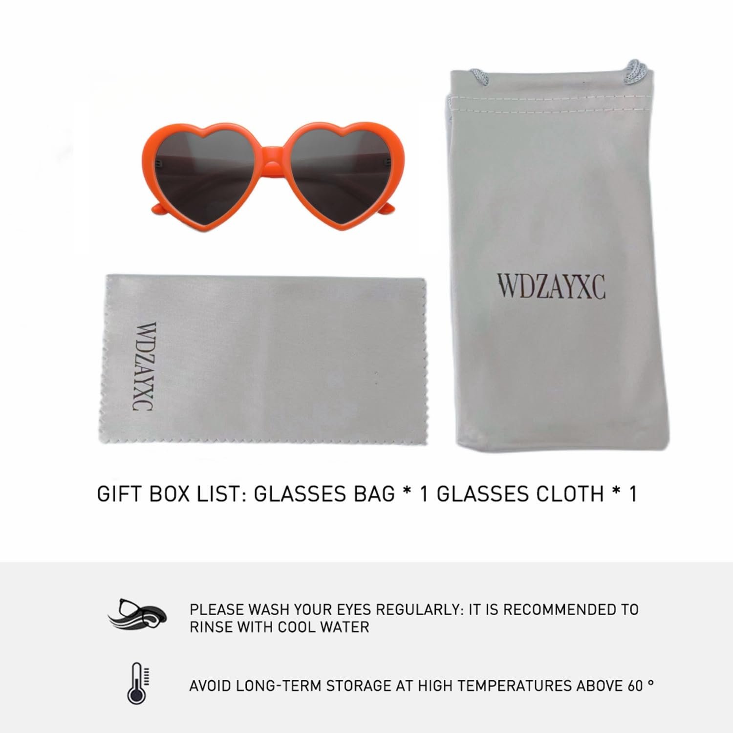 Поляризовані сонцезахисні окуляри великого розміру у формі серця в стилі ретро WDZAYXC із захистом UV400, фото №4