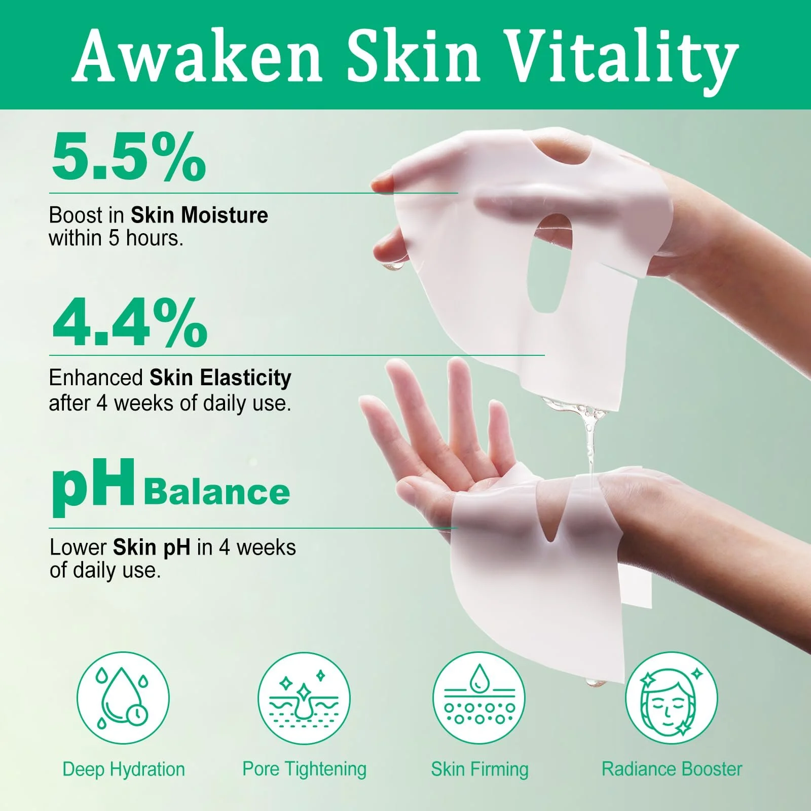 Маска для обличчя Organic Collagen Real Deep, Зволожуюча, 6 шт в упаковці, фото №3