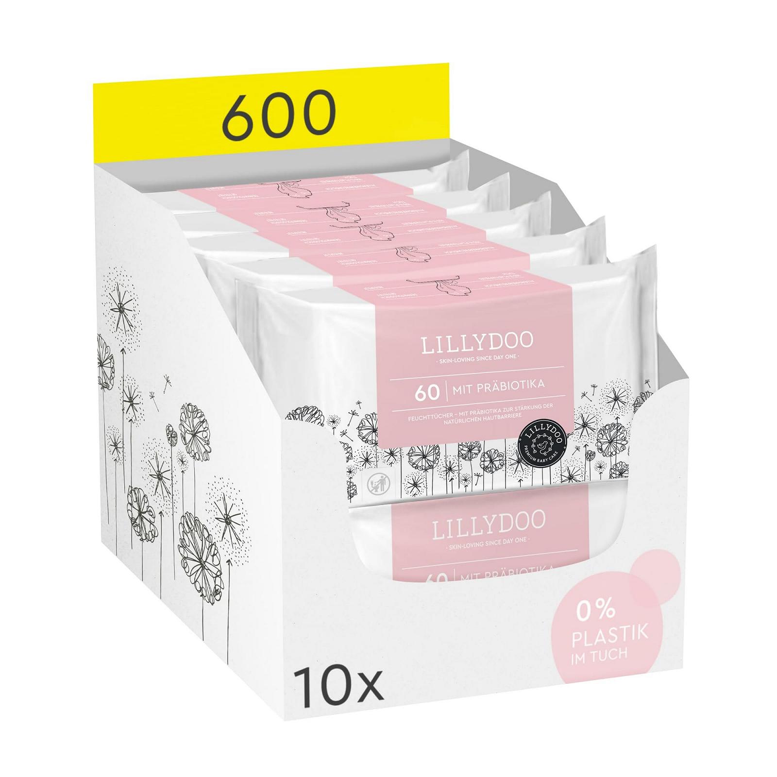 Влажные салфетки LILLYDOO Prebiotic 10 x 60 Без запаха, фото №1