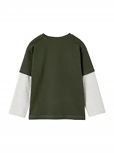 Футболка Vertbaudet с двойными рукавами для мальчиков synthetic.ua - Фото 1