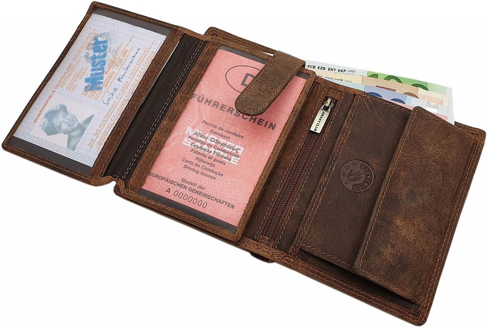 Женский кошелек из натуральной кожи буйвола Cognac с мотивом лошади и RFID & NFC защитой, фото №5