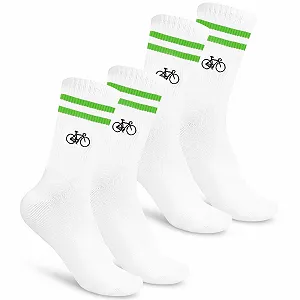 Женские велосипедные носки Белый с велосипедным мотивом - Фото 1