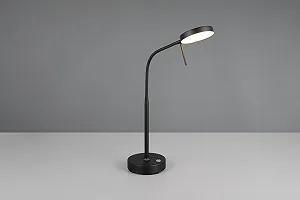 Настільна світлодіодна лампа Reality Leuchten Moreno R54561132 метал матовий чорний 3 Вт LED акумулятор із зарядною станцією сенсорний димер регульована колірна температура synthetic.ua - Фото 1