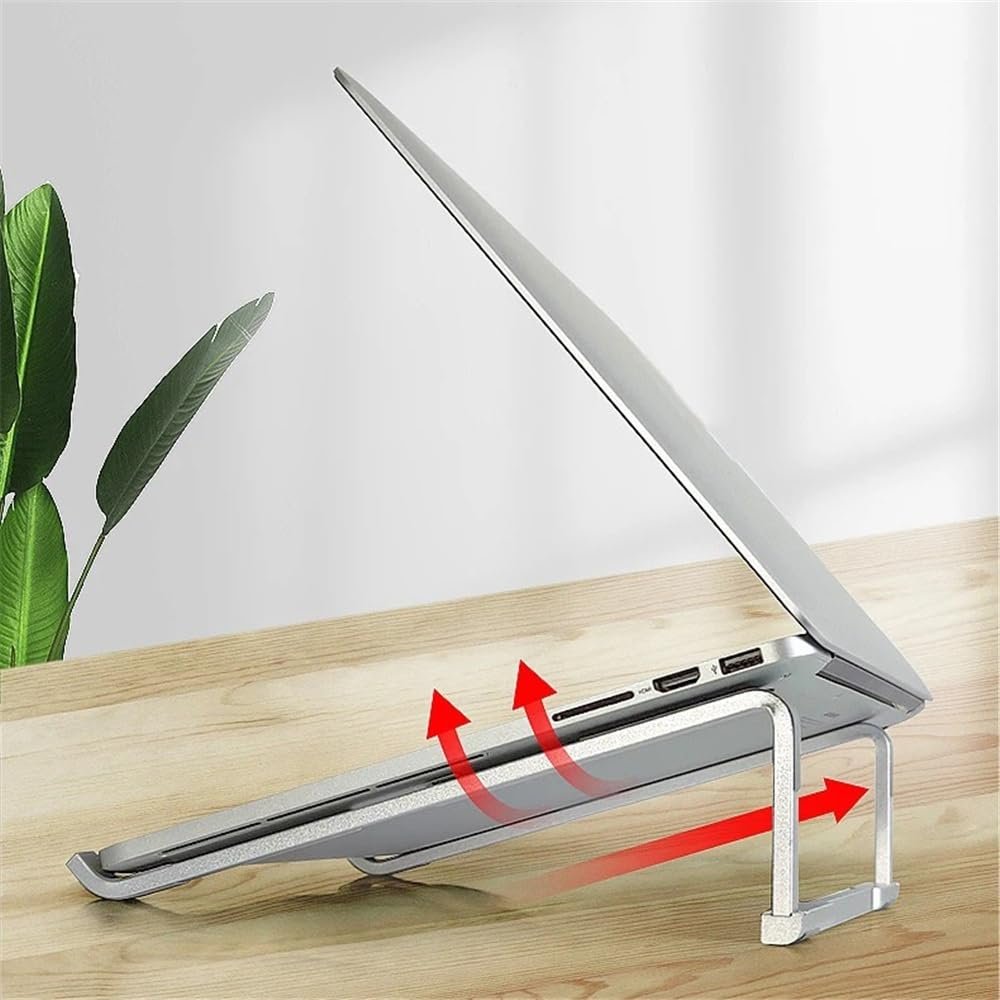 Подставка для ноутбука, Алюминиевая портативная съемная подставка для ноутбуков 12-17 дюймов, Серебристый, фото №8 Подставка для ноутбука, Алюминиевая портативная съемная подставка для ноутбуков 12-17 дюймов, Серебристый, фото №8