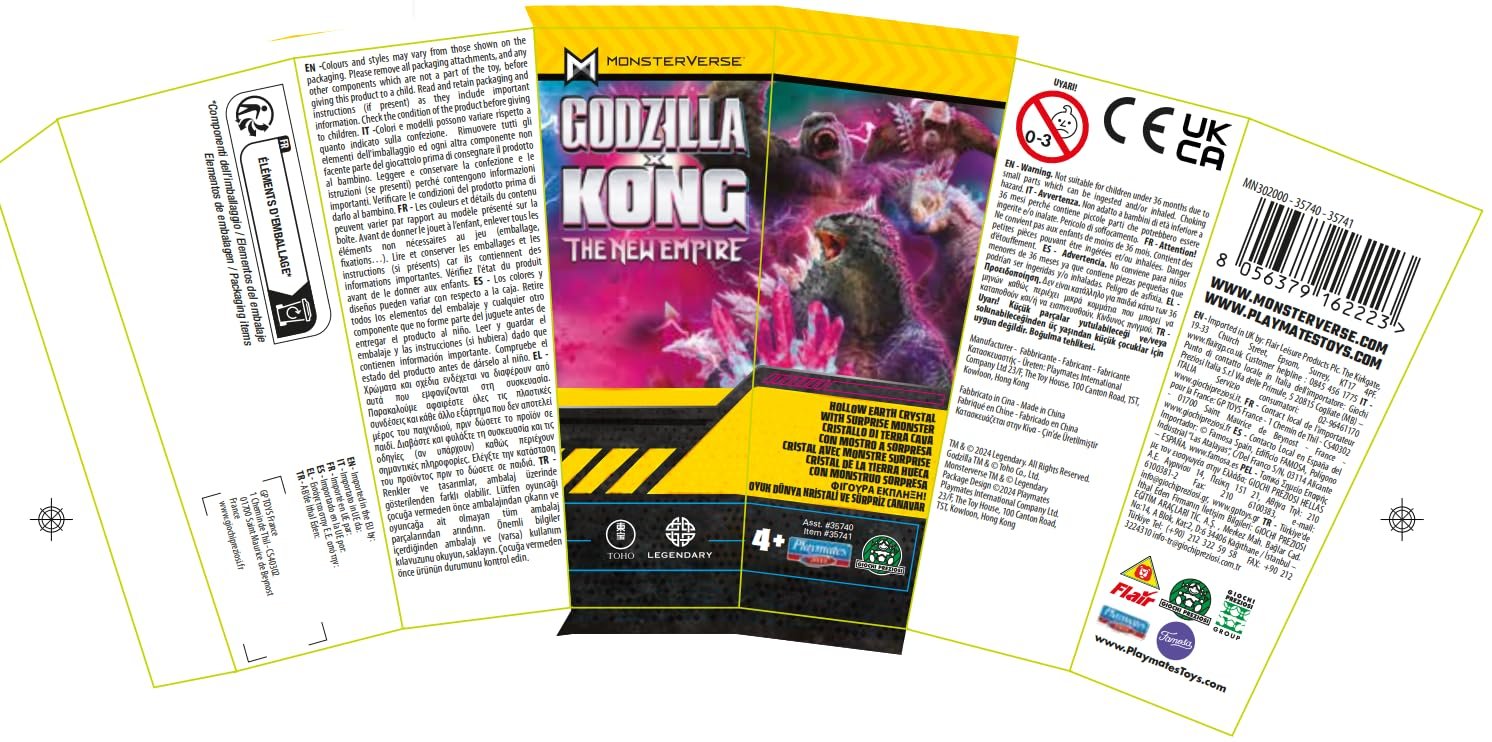 Игровая фигурка Godzilla x Kong: The New Empire, 11,43 см, Hollow Earth Crystal с мини-фигуркой-сюрпризом 5 см, фото №2