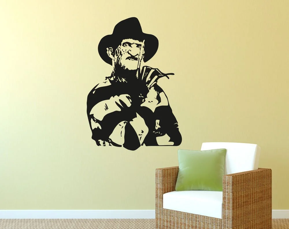Наклейка на стену Freddy Krueger #208A 60 x 84 см RAL9005 Черная, фото №2