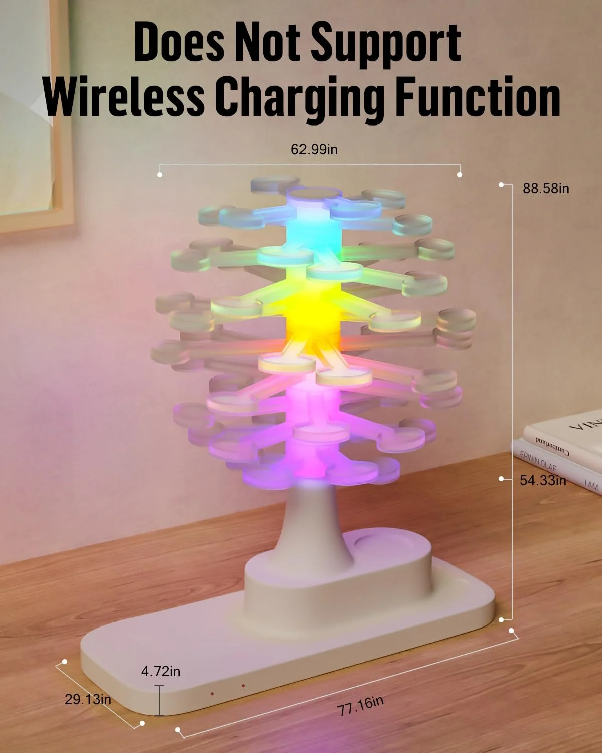 Настільна лампа TechKen Bedside Lamp сенсорна димована RGB спіральний дизайн, фото №4