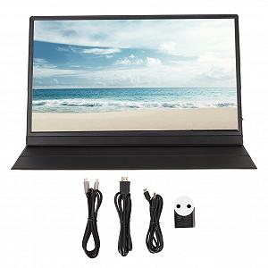 Портативный Jectse 15.6 дюймов 1080P IPS USB C HDMI Компьютерный внешний дисплей Plug and Play HDR для игр для ноутбуков для PS5, для Switch, два динамика, 178° угол обзора synthetic.ua - Фото 1