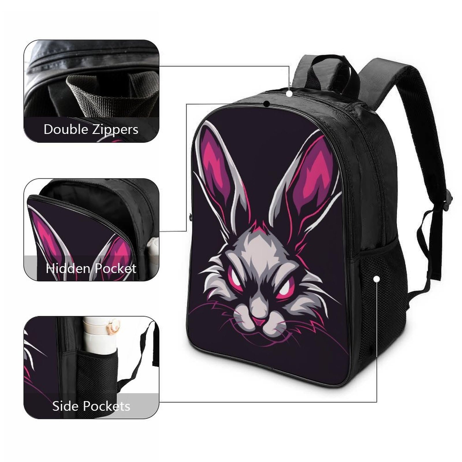 Шкільний рюкзак RSIUUODNF Rabbit для дівчаток-підлітків, великий, для школи, трекінгу, подорожей, 40 x 28 x 16 см, стиль-9, фото №3