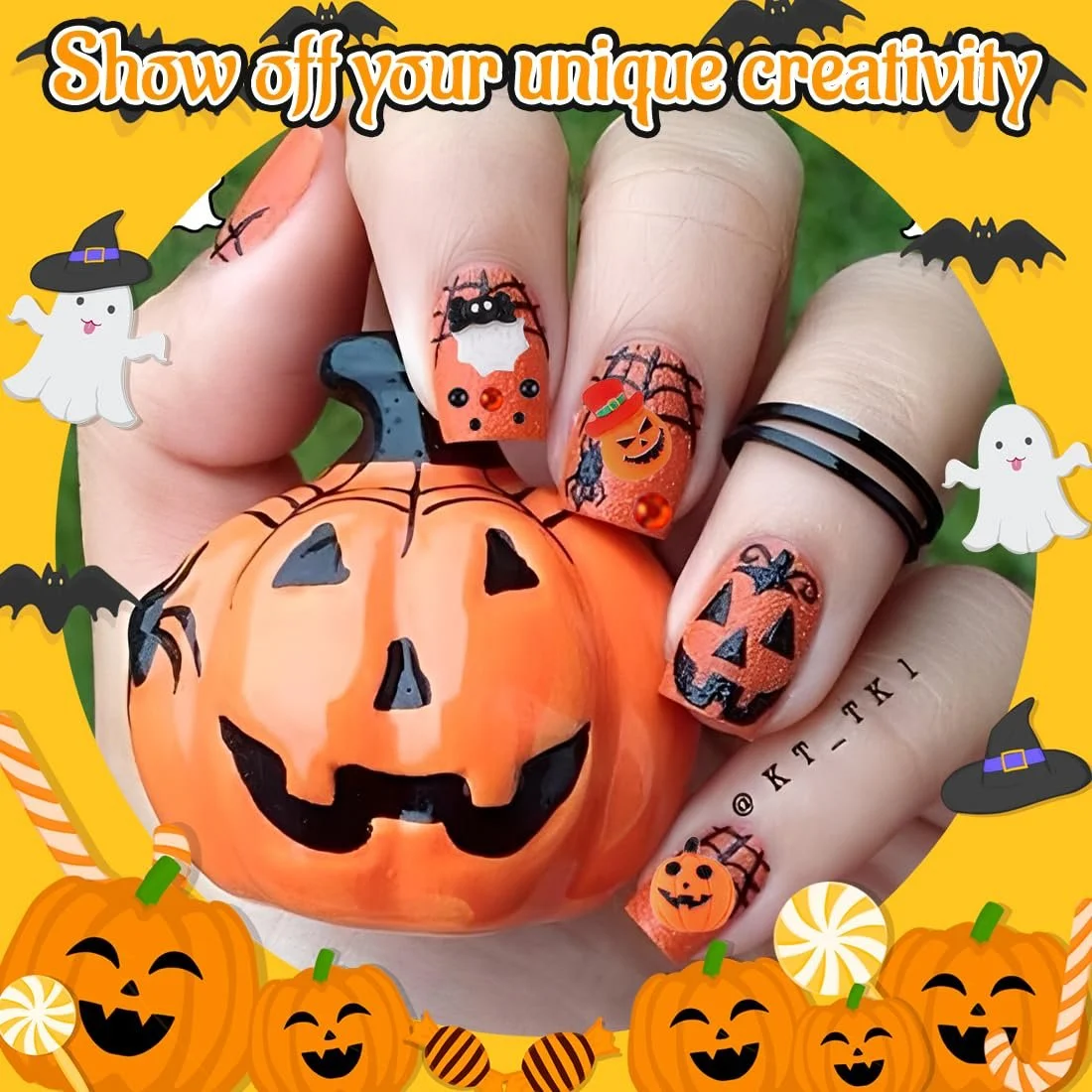 Прикраса для нігтів 3D на Хелловін (1 коробка) Ретро, фото №4