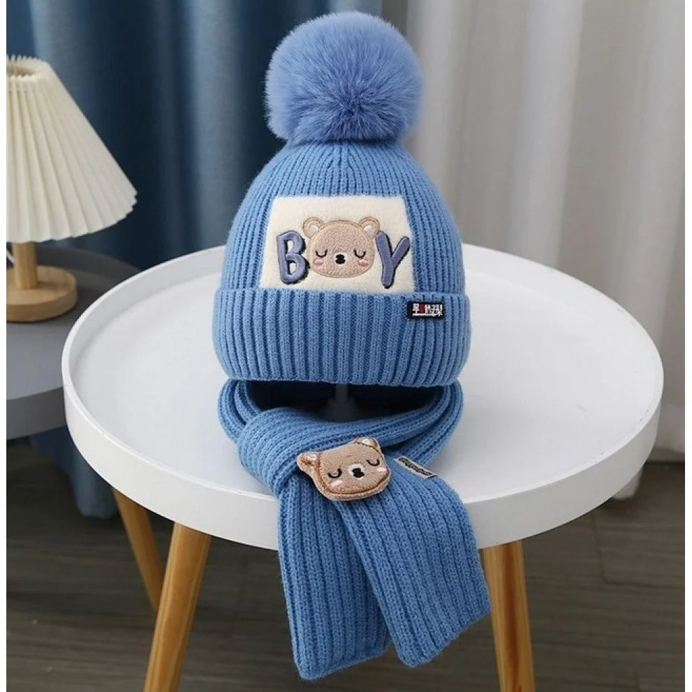 Комплект зимний шапка+шарф Boy 5 цветов, фото №2 Комплект зимний шапка+шарф Boy 5 цветов, фото №2