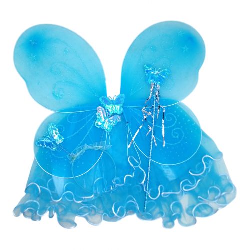 Костюм карнавальный Бабочка крылья юбка обруч палочка голубой [tsi246963-TSI], фото №1