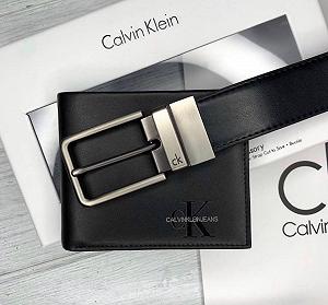 Мужской подарочный набор кожаный ремень и кошелек Calvin Klein synthetic.ua - Фото 1