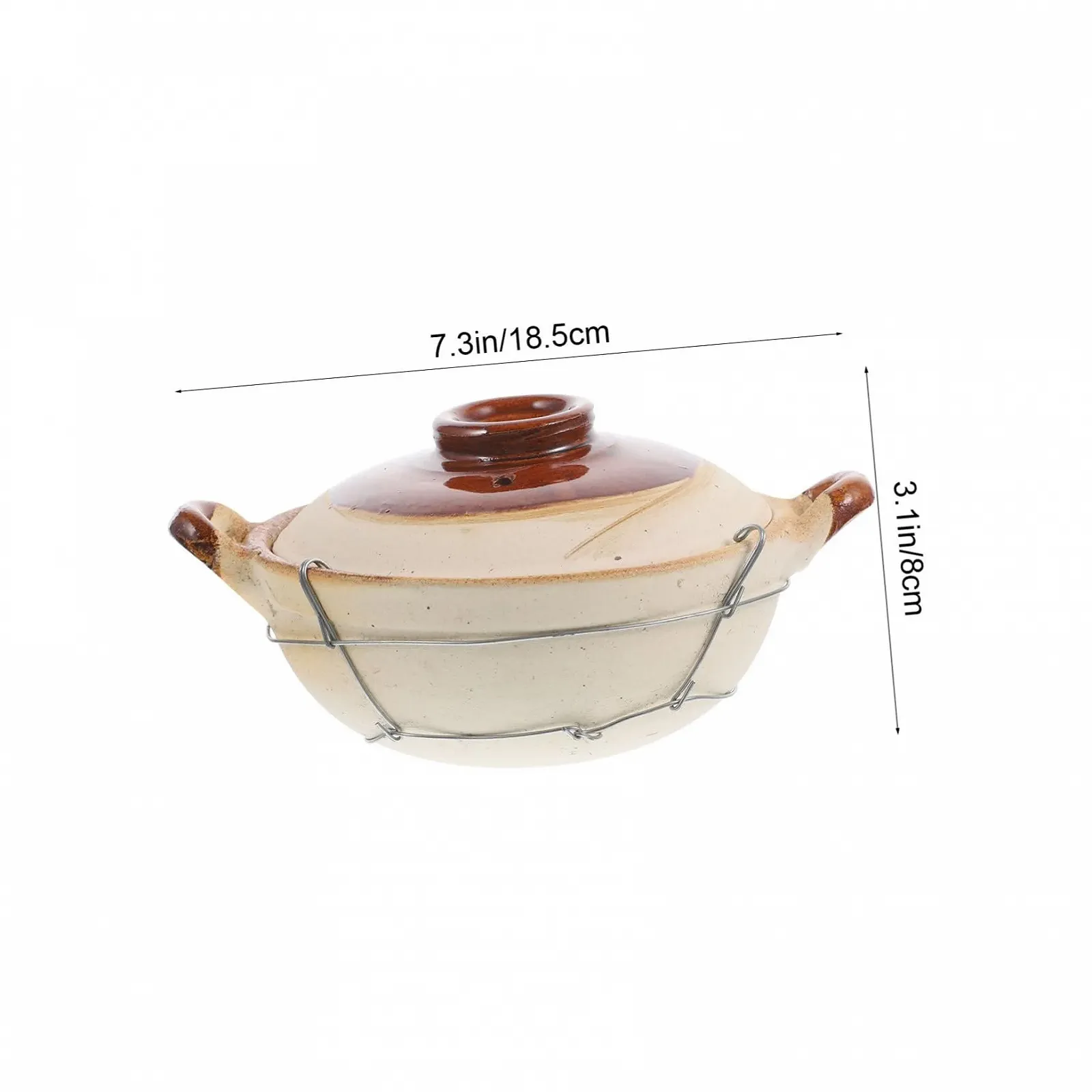 Каструля глиняна ABOOFAN з ручкою для тушкування, фото №4