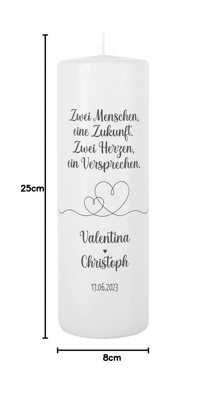 Свеча Herz & Heim Свадебная с летними мотивами или надписями с именем и датой на выбор Два сердца, одно обещание, фото №6