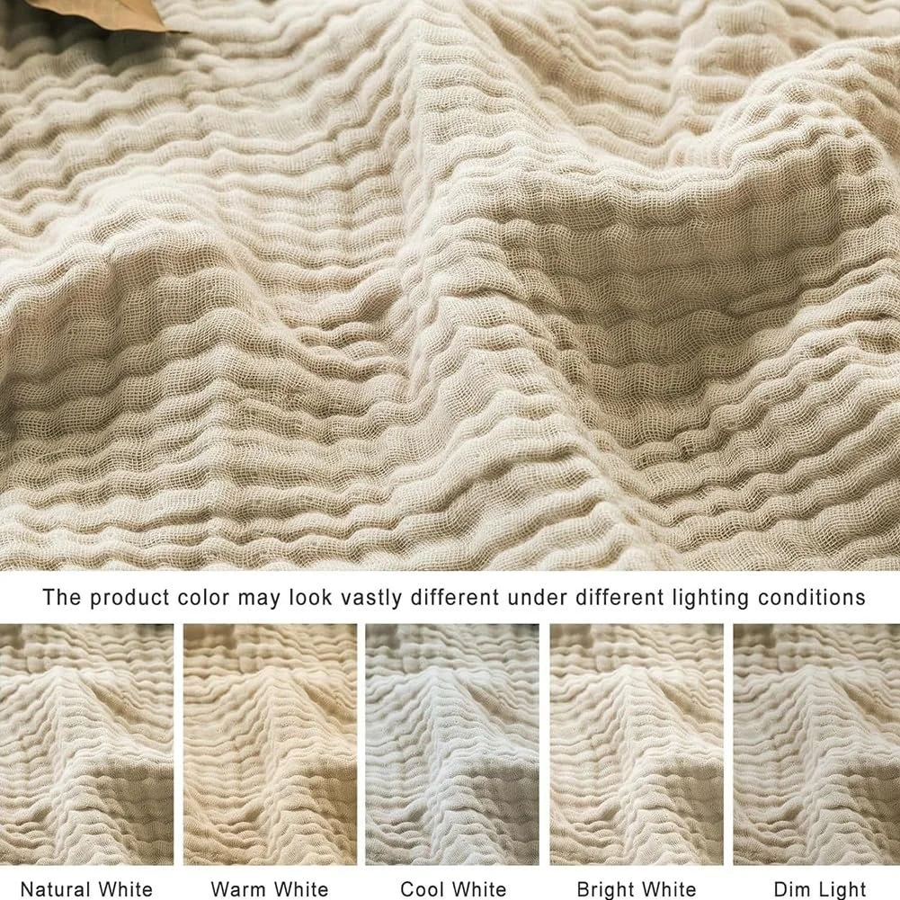 Одеяло Vgpbphj Муслиновое летнее одеяло для взрослых 150 x 200 см, 100% натуральный хлопок, легкое одеяло бохо, как уютное одеяло, покрывало на кровать, покрывало на диван (темно-зеленое, Queen (150 x 200 см), фото №7