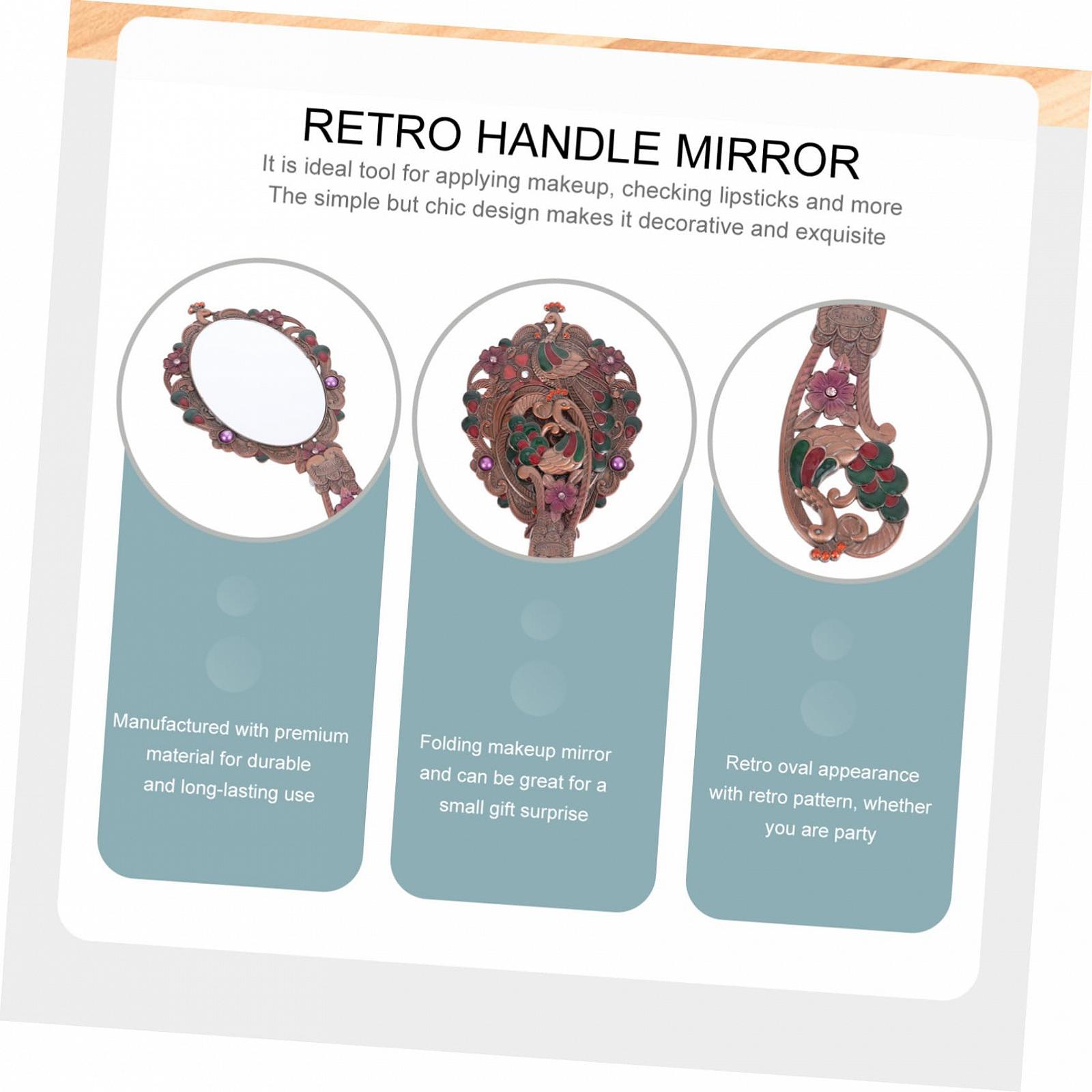 Ручное зеркало 3St Vintage Spiegel Taschenspiegel Mini-Косметическое зеркало Макияжное ручное складное зеркало Россия Путешествия Металл, фото №7 Ручное зеркало 3St Vintage Spiegel Taschenspiegel Mini-Косметическое зеркало Макияжное ручное складное зеркало Россия Путешествия Металл, фото №7