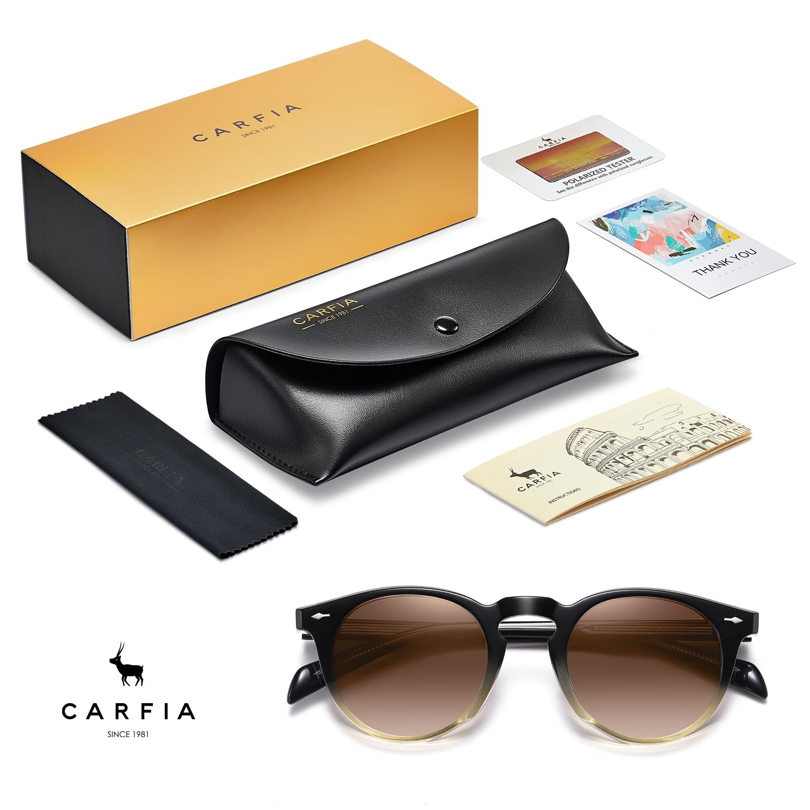 Сонцезахисні окуляри Жіночі Ретро CARFIA Круглі Поляризовані Високої Якості з 100% UV Захистом, фото №6 Сонцезахисні окуляри Жіночі Ретро CARFIA Круглі Поляризовані Високої Якості з 100% UV Захистом, фото №6