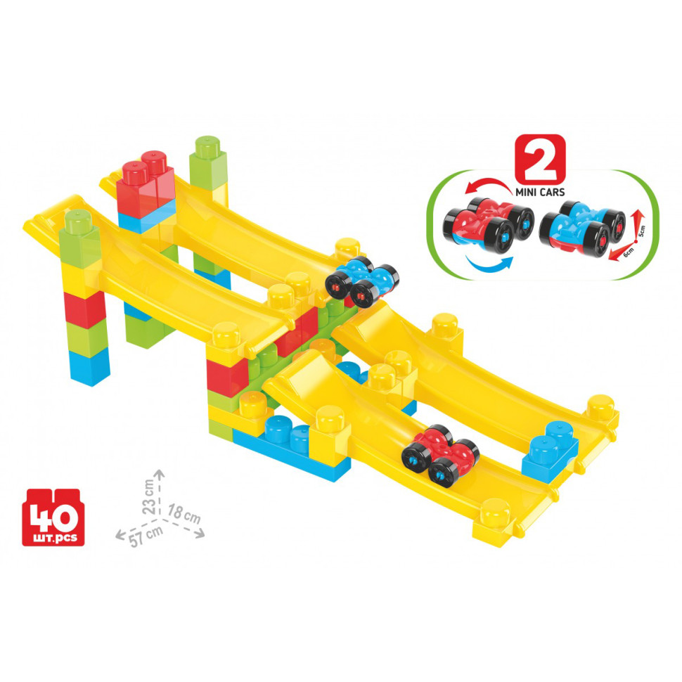 Детский конструктор Закрученные гонки 9581TXK с машинками, фото №2