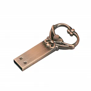 USB-флеш-накопичувач Heart Shape Metal USB 3.0 64 ГБ Бронзовий synthetic.ua - Фото 1